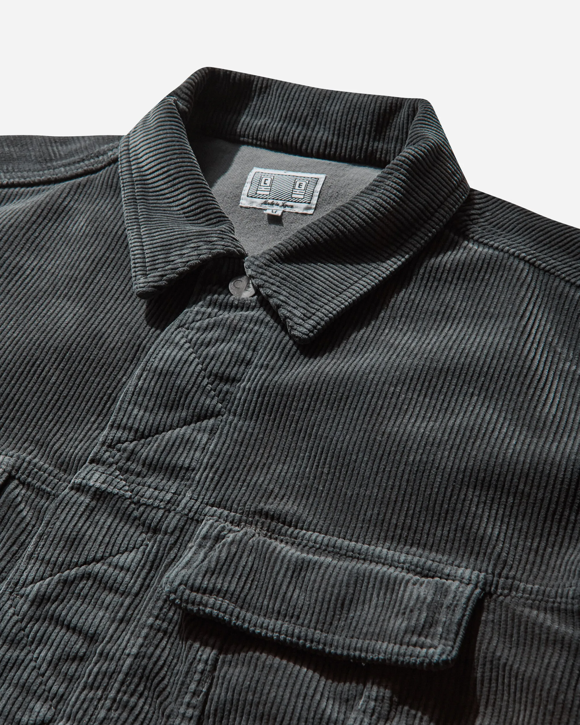 Herren 8W Cord Trucker Jacke Grau