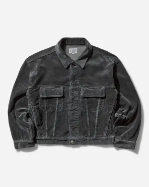 Herren 8W Cord Trucker Jacke Grau