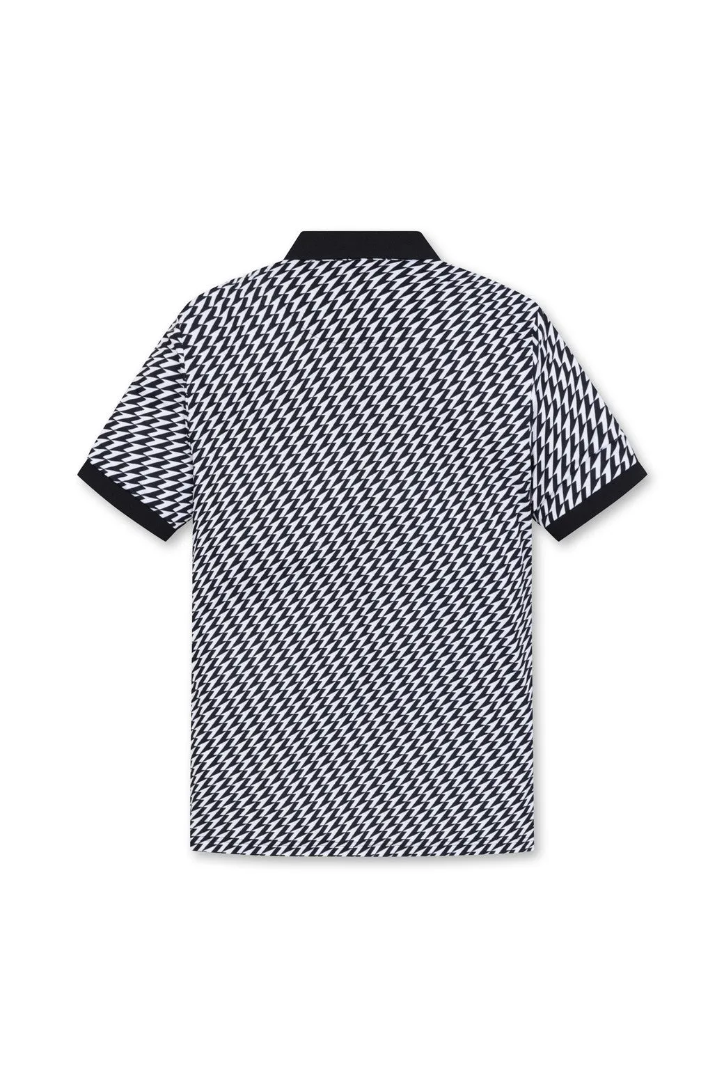 Herren ATHLETIC Pfeil Rippen-Kragen Polo Schwarz