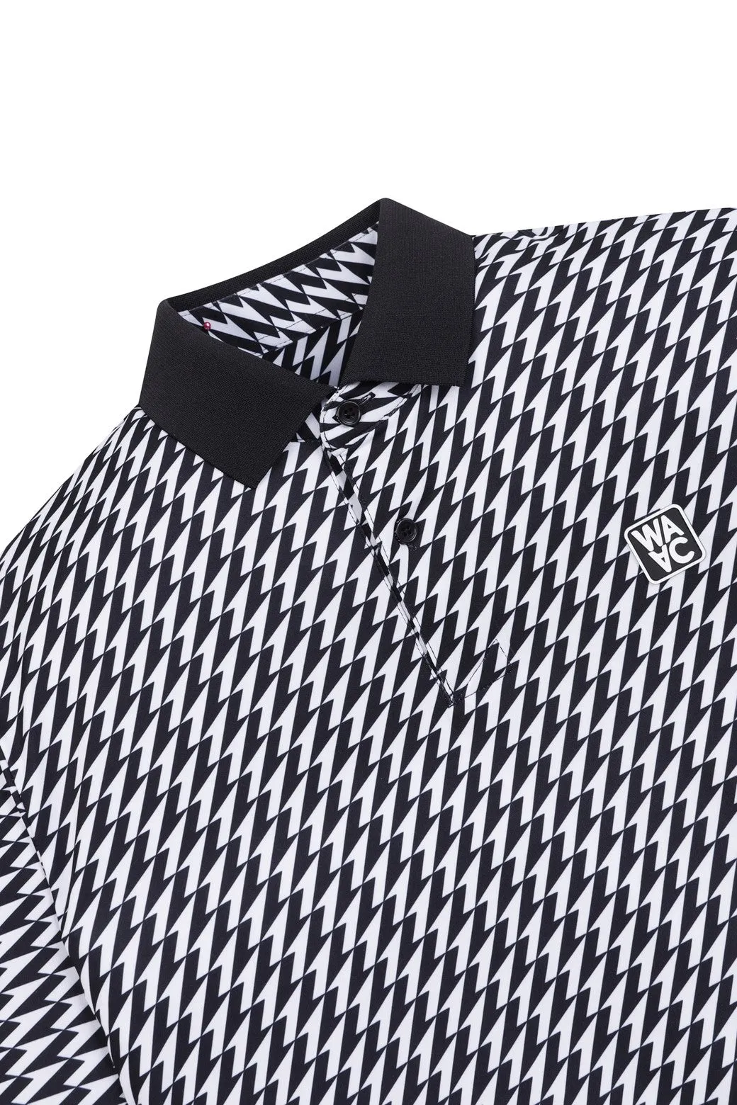 Herren ATHLETIC Pfeil Rippen-Kragen Polo Schwarz