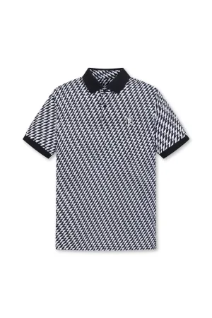 Herren ATHLETIC Pfeil Rippen-Kragen Polo Schwarz