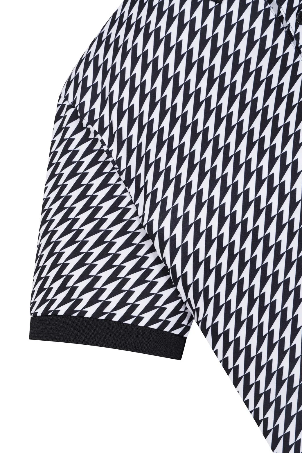 Herren ATHLETIC Pfeil Rippen-Kragen Polo Schwarz