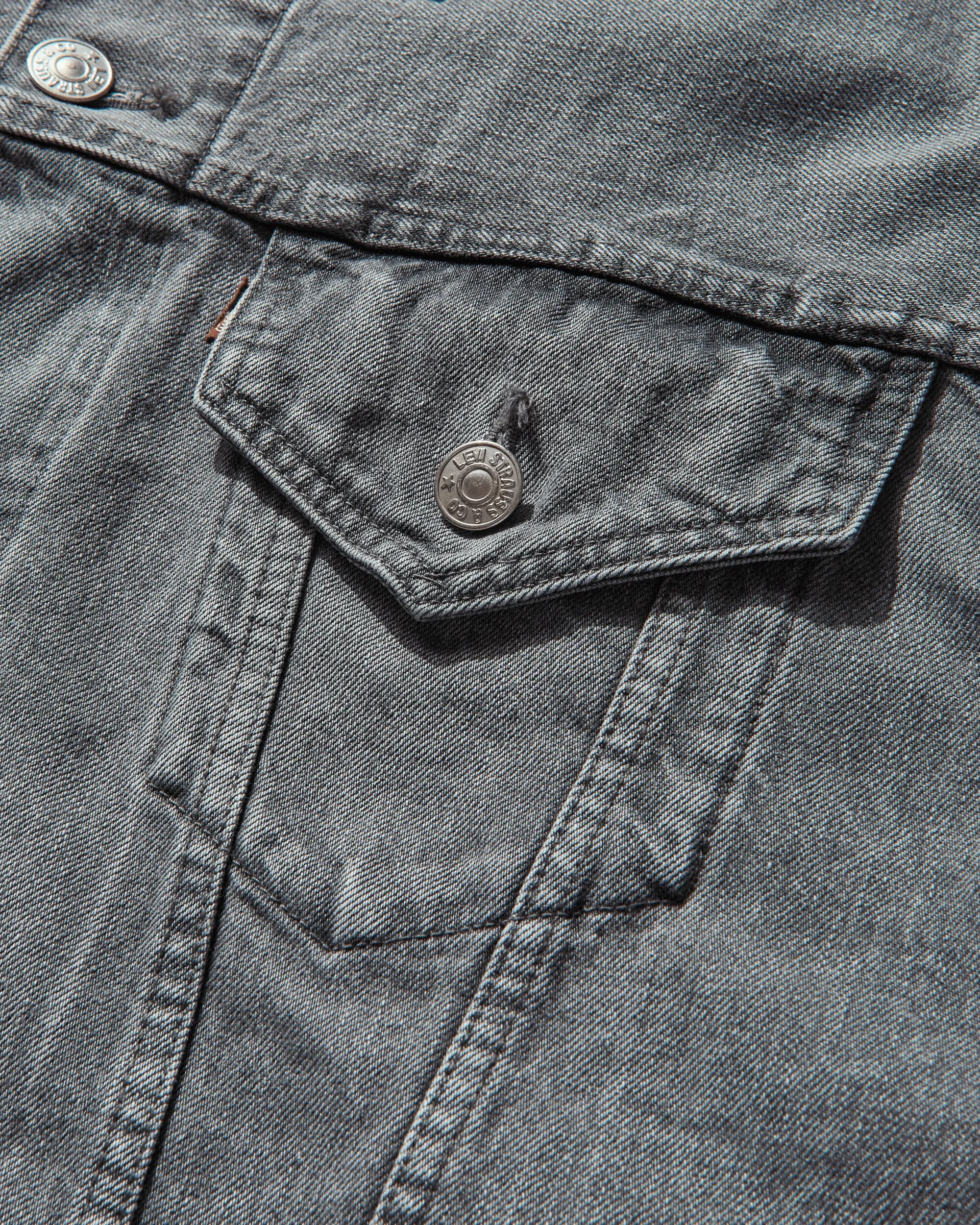 Herren Levi’s Selvedge Denim Trucker Jacket Grau