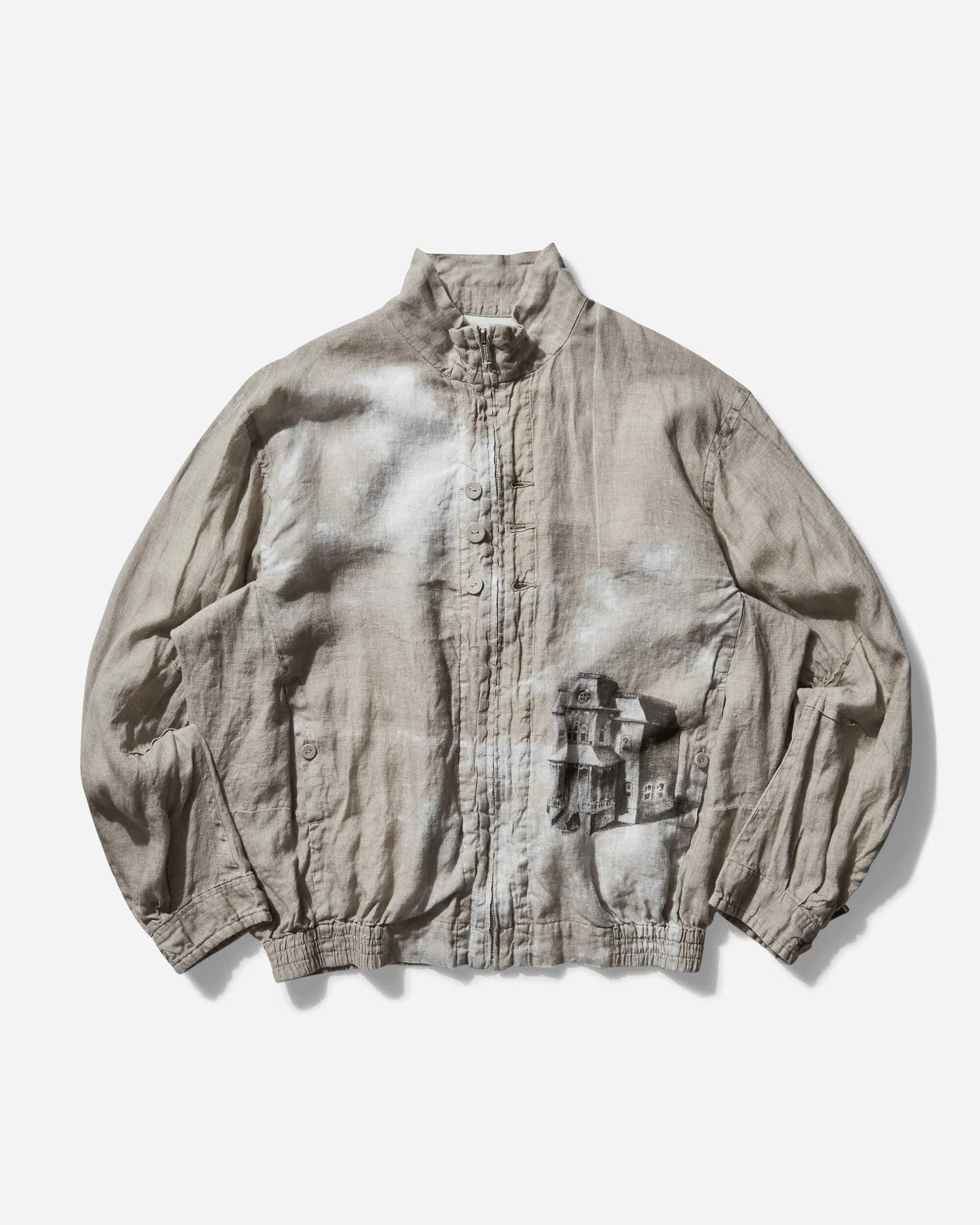 Herren Leinenjacke mit Totalmuster in Natur