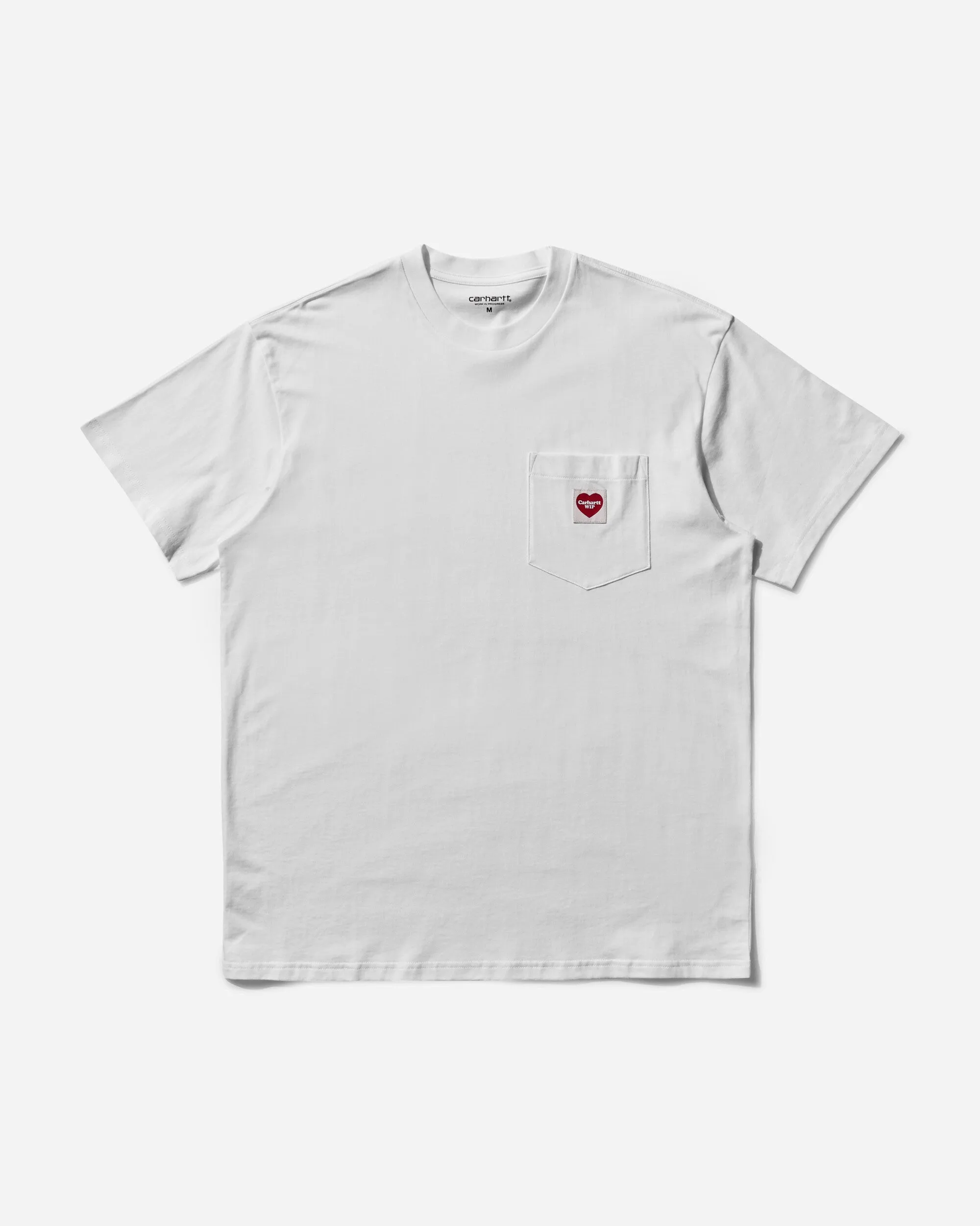 Herren T-Shirt mit Herz-Tasche Weiß