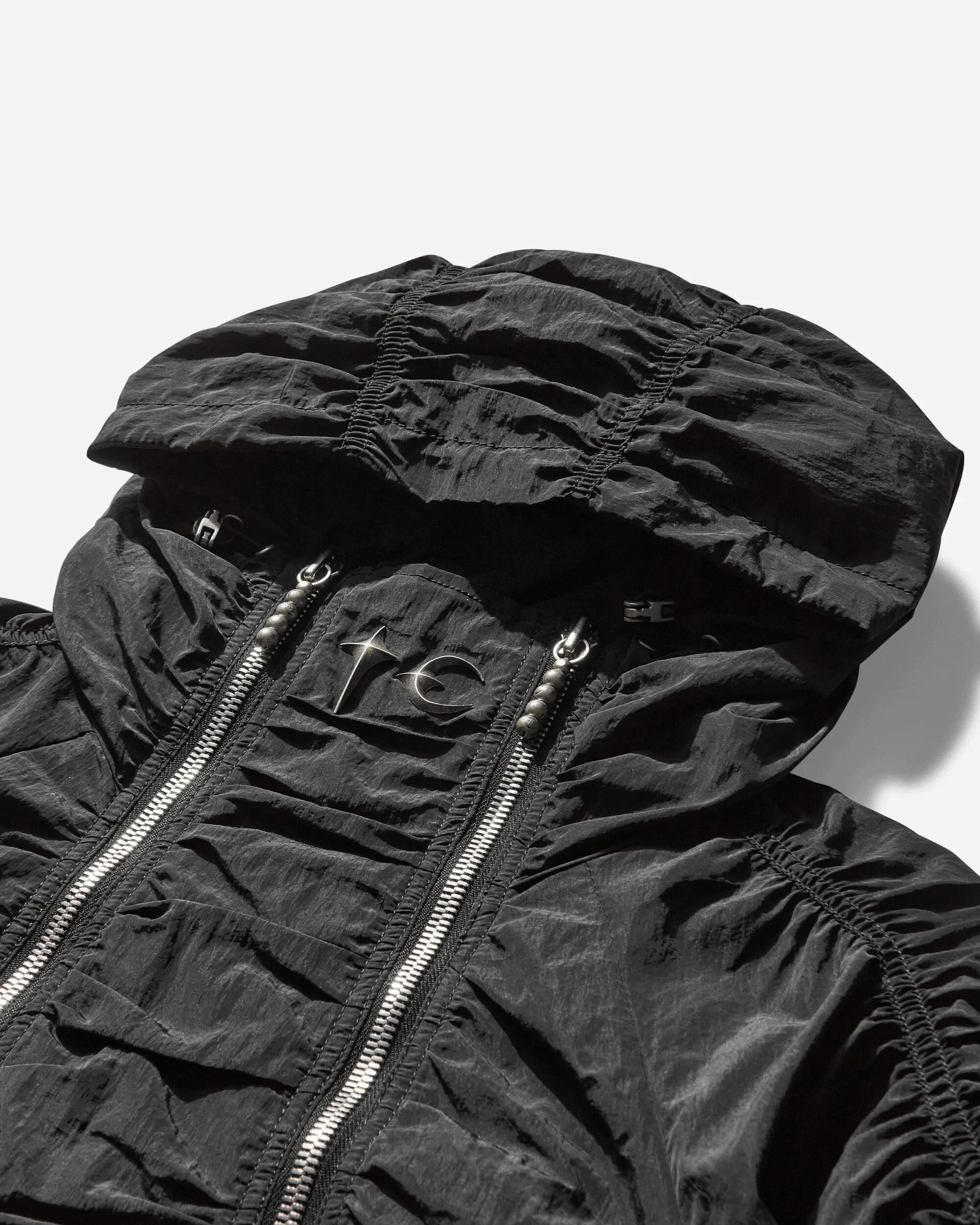 Herren Bio-Jacke mit Doppelflug und Narbenoptik in Schwarz