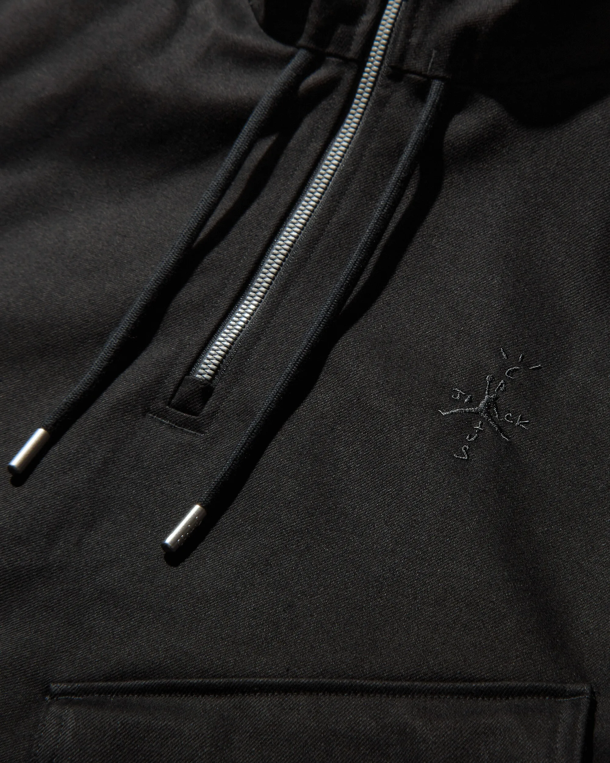 Herren Travis Scott Halbzip-Jacke Schwarz