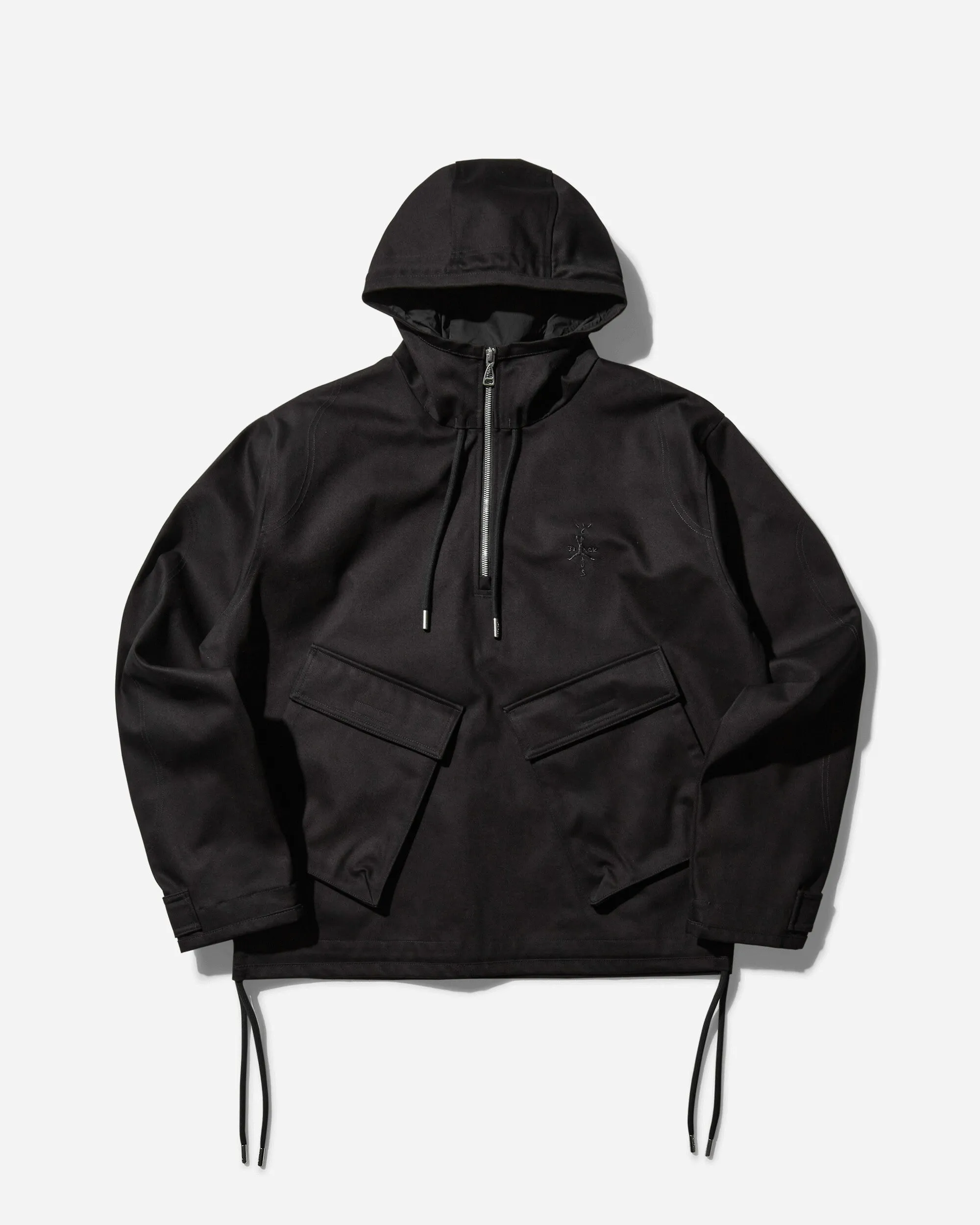 Herren Travis Scott Halbzip-Jacke Schwarz