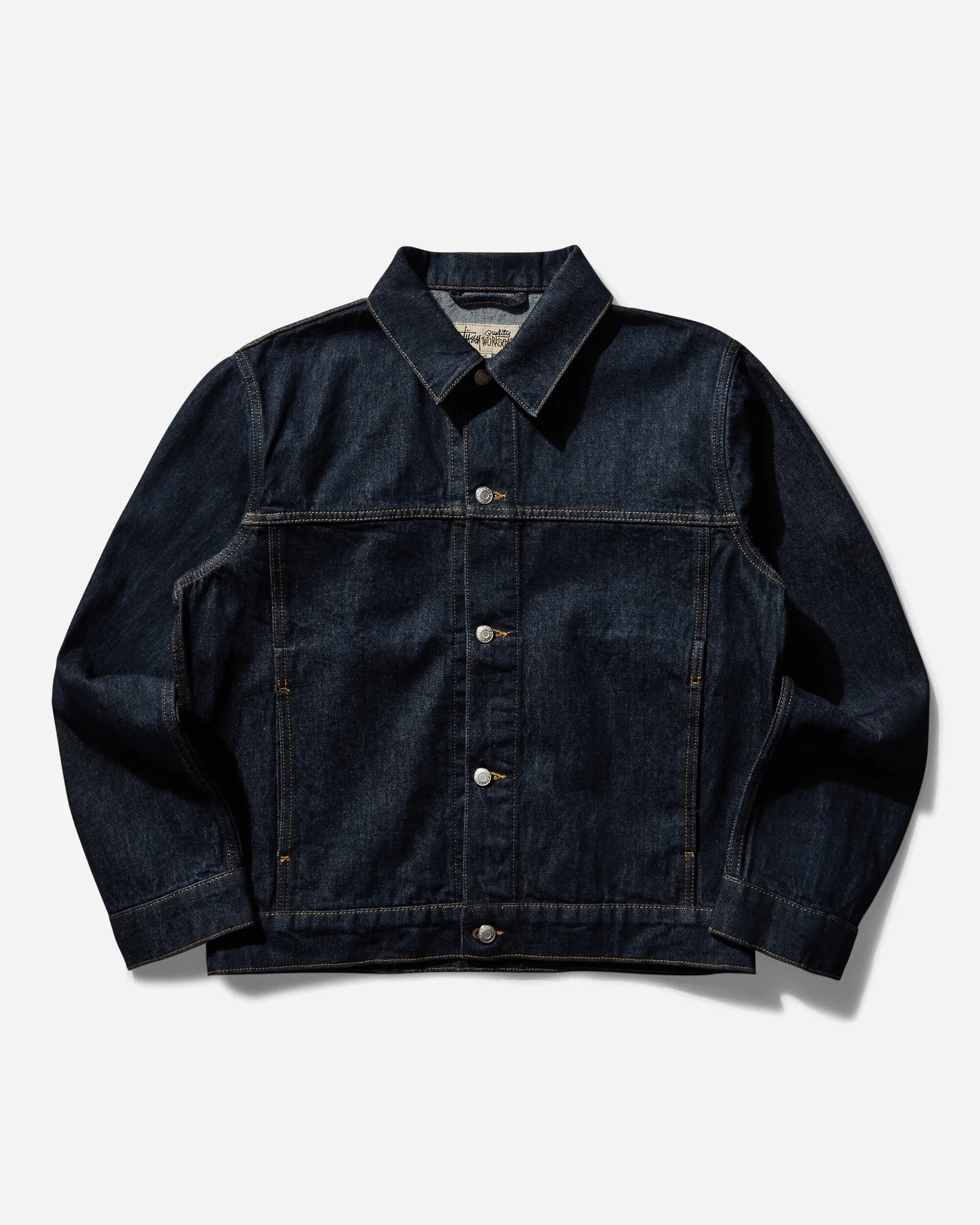 Herren Trucker Denim Jacke Gewaschen Indigo