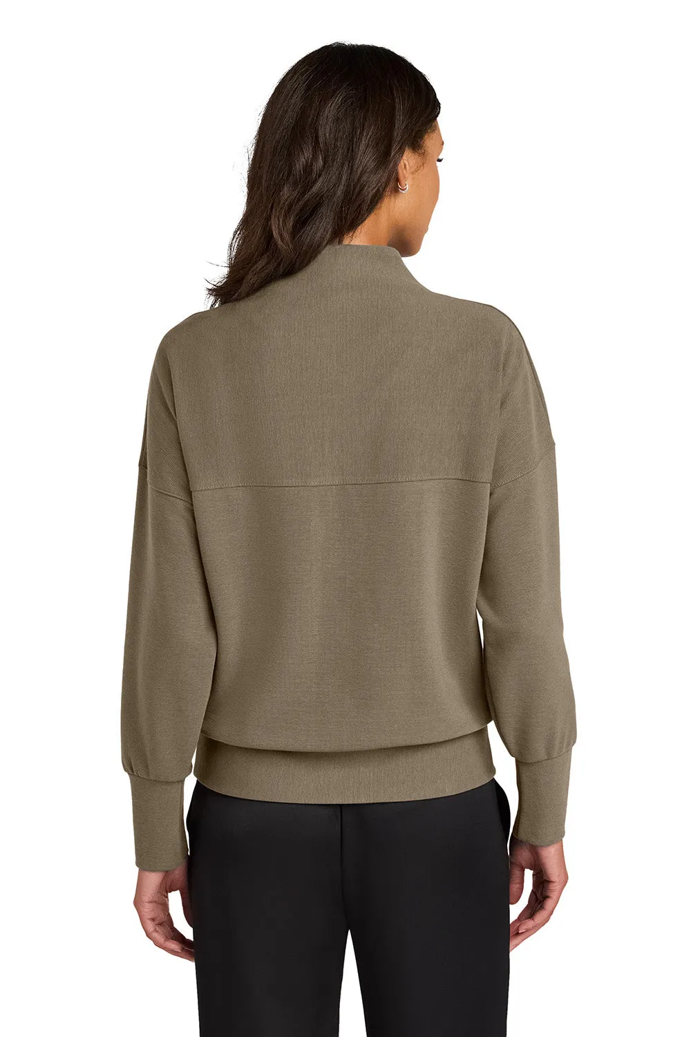 Mercer Mettle Damen 1/4-Zip Sweatshirt mit linearer Textur und geruchsresistent - Warmes Taupenbraun