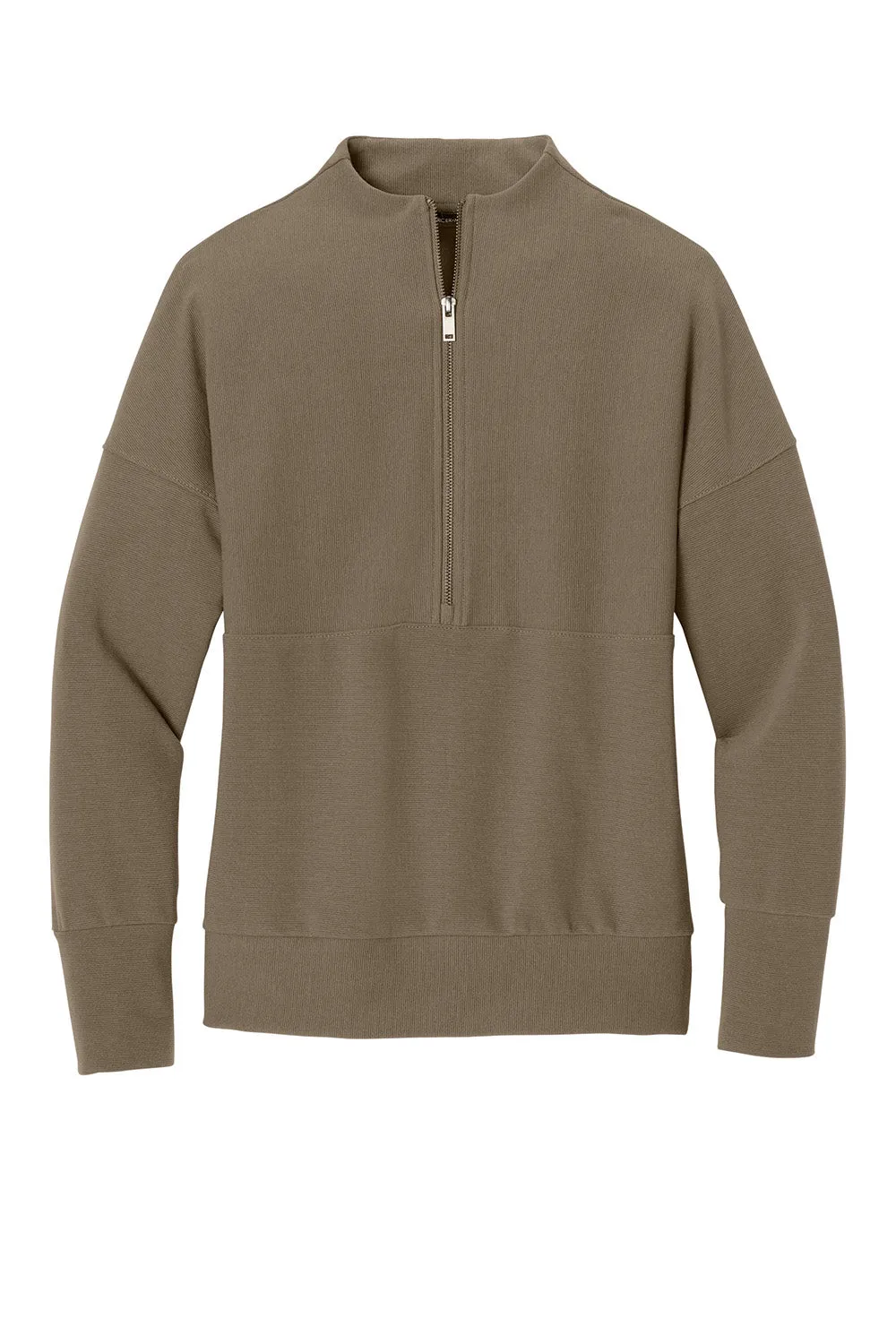 Mercer Mettle Damen 1/4-Zip Sweatshirt mit linearer Textur und geruchsresistent - Warmes Taupenbraun