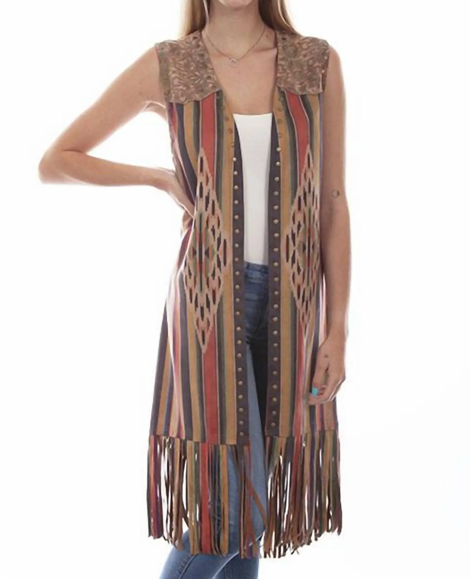 Mikrofaser-Lang-Serape-Druck-Weste
