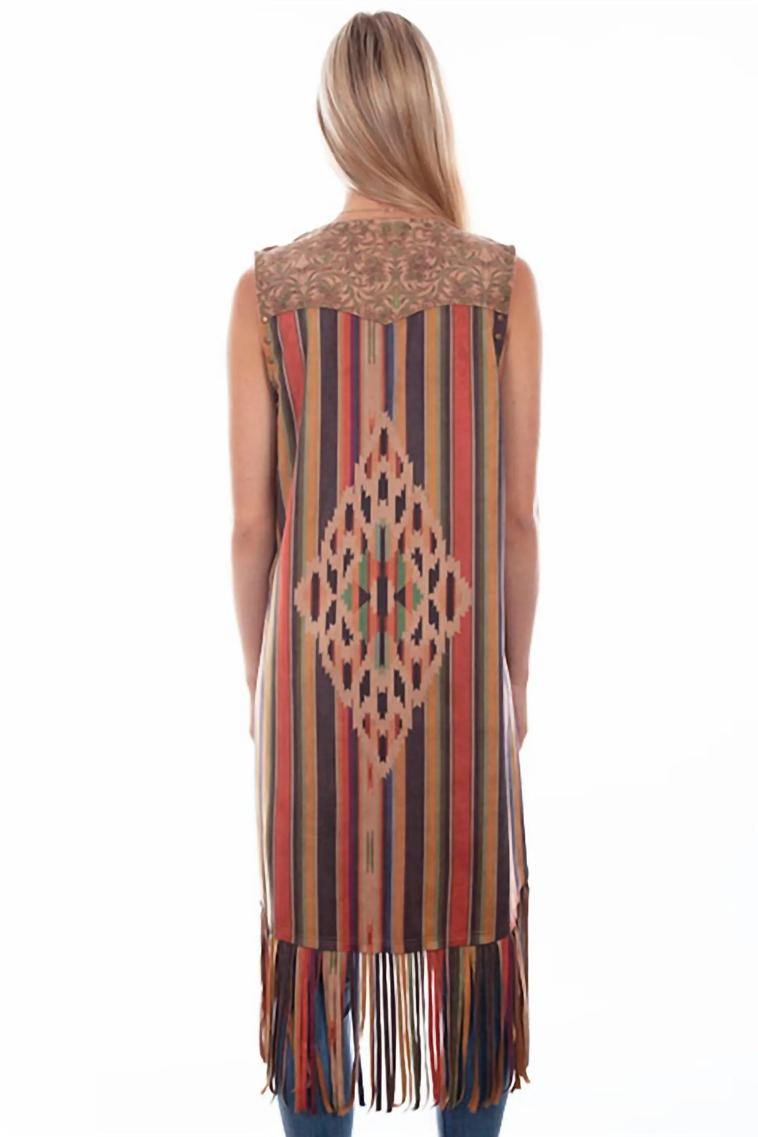 Mikrofaser-Lang-Serape-Druck-Weste