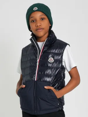 Moncler Enfant Jungen Daunengefütterte Apatou Weste in Marine