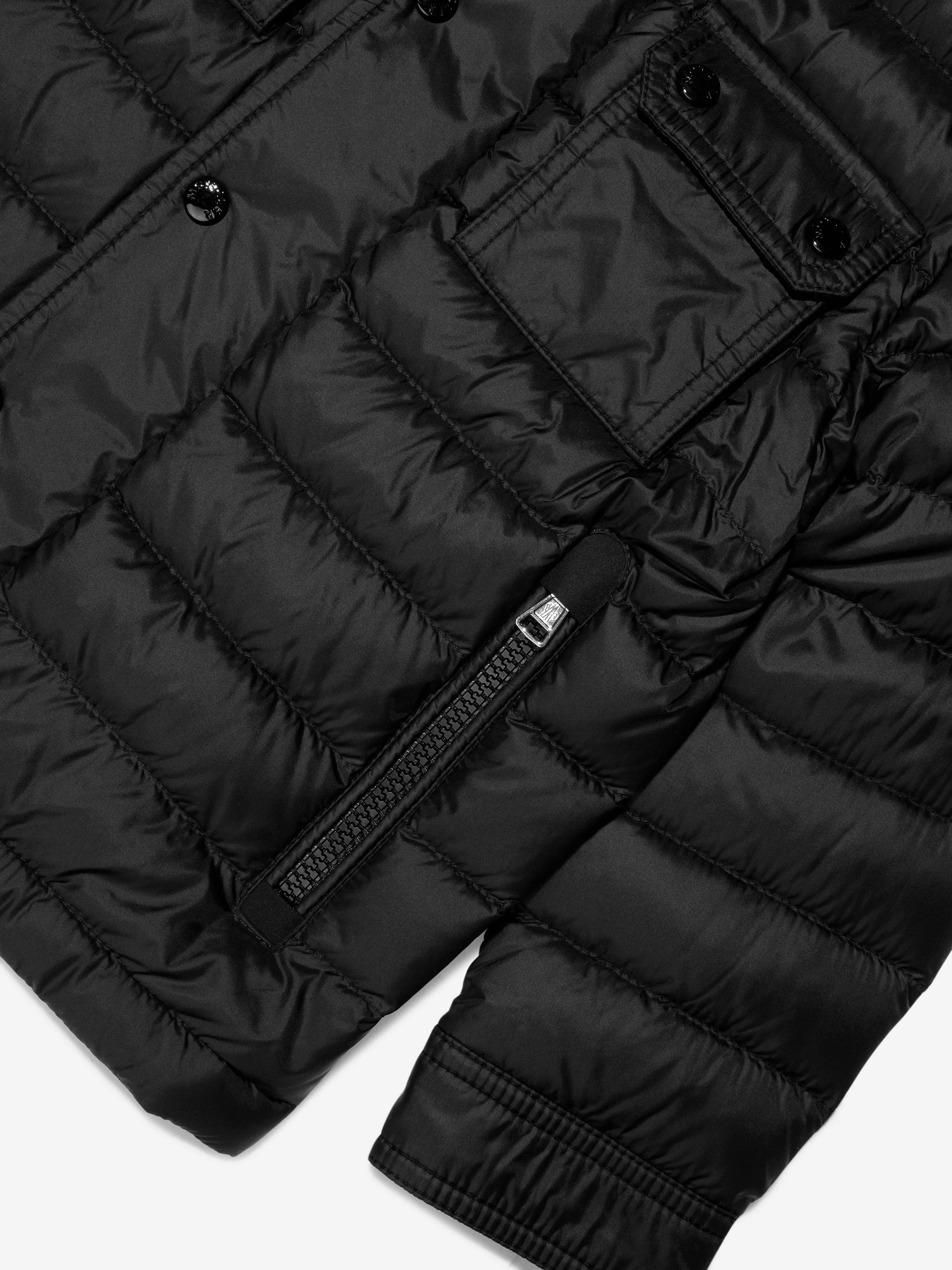 Moncler Enfant Jungen Daunen gefütterte Arakim Kurz Parka in Schwarz