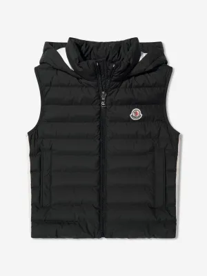 Moncler Enfant Jungen Daunengefütterte Kamaria Weste in Schwarz