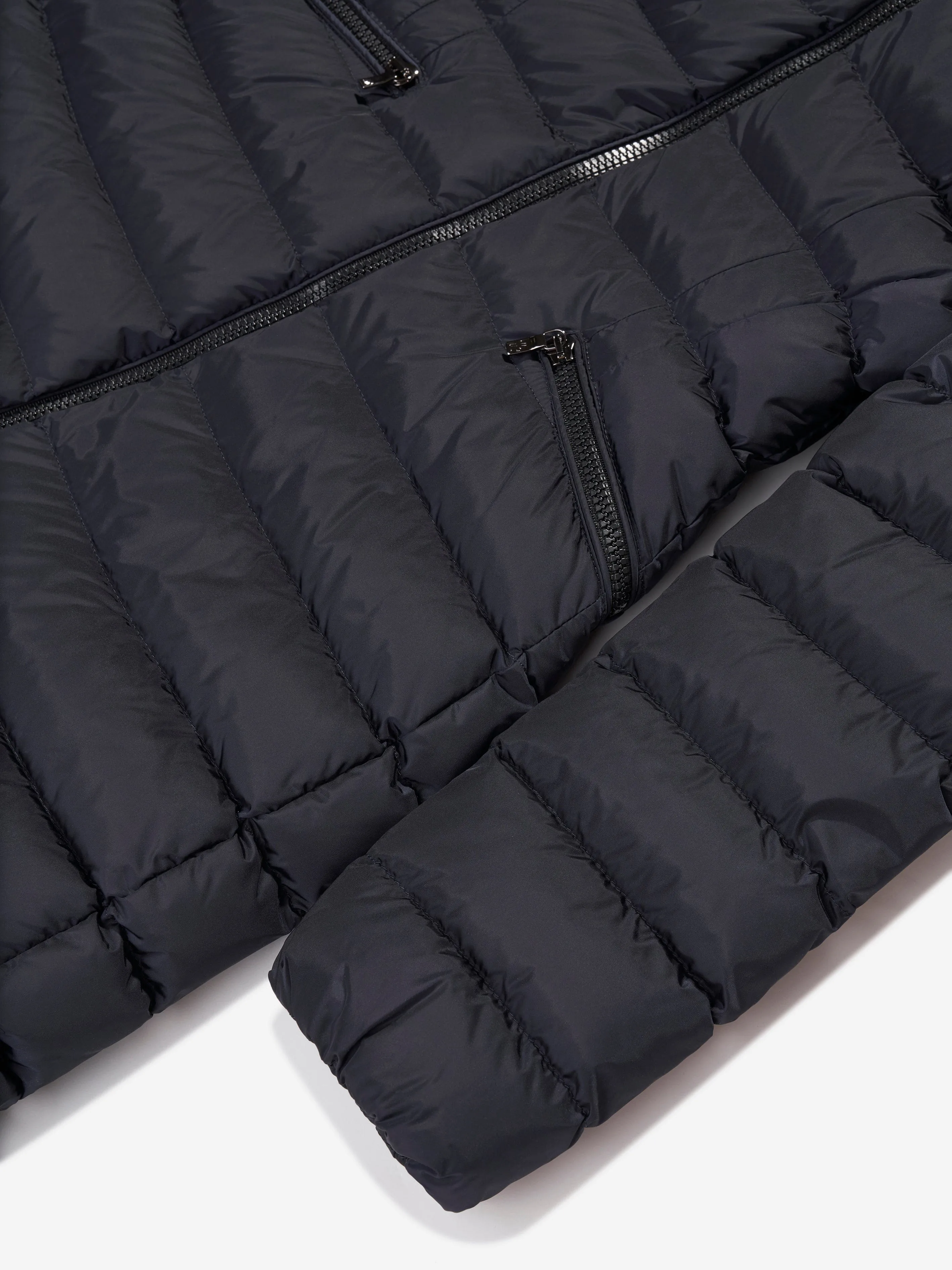 Moncler Enfant Mädchen Daunengefütterter Charpal Langer Mantel in Marine