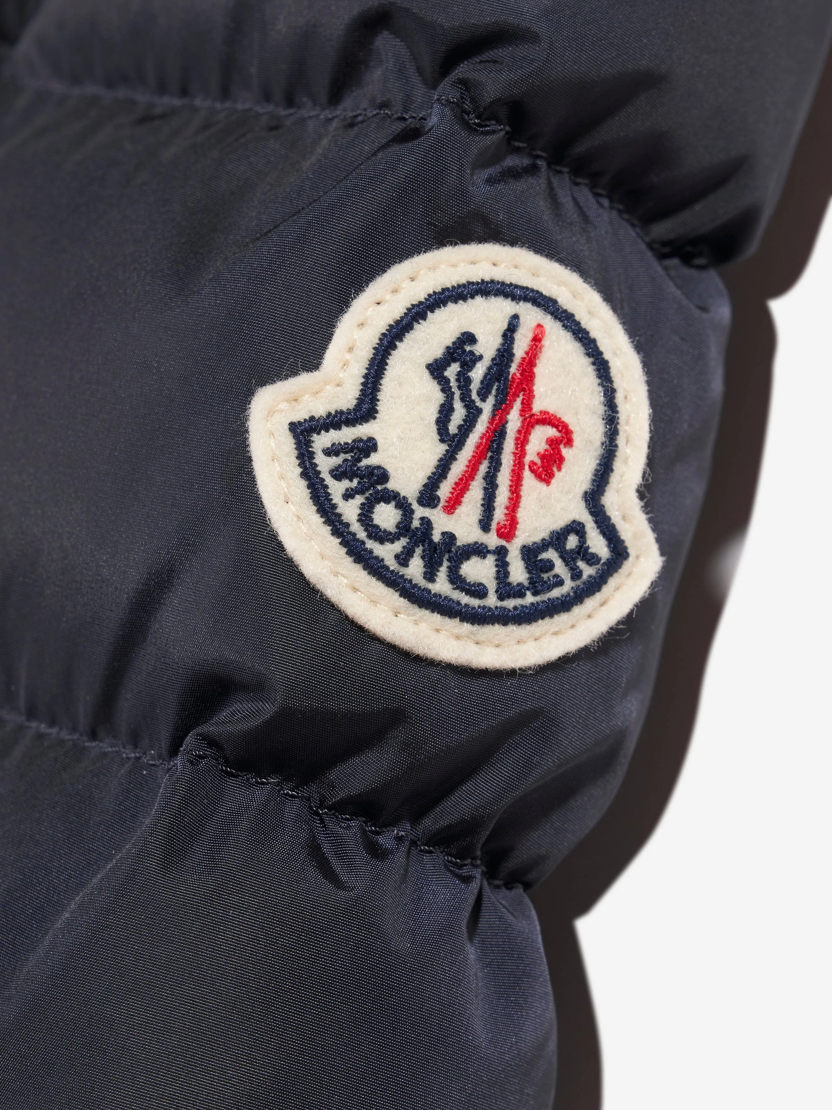 Moncler Enfant Mädchen Daunengefütterter Charpal Langer Mantel in Marine