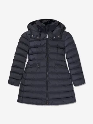 Moncler Enfant Mädchen Daunengefütterter Charpal Langer Mantel in Marine