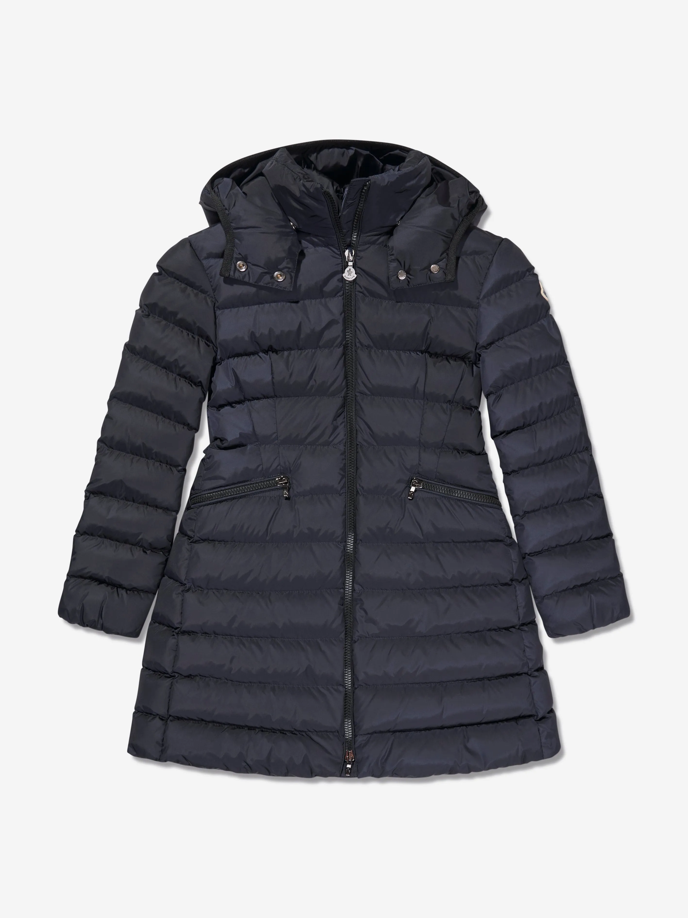 Moncler Enfant Mädchen Daunengefütterter Charpal Langer Mantel in Marine