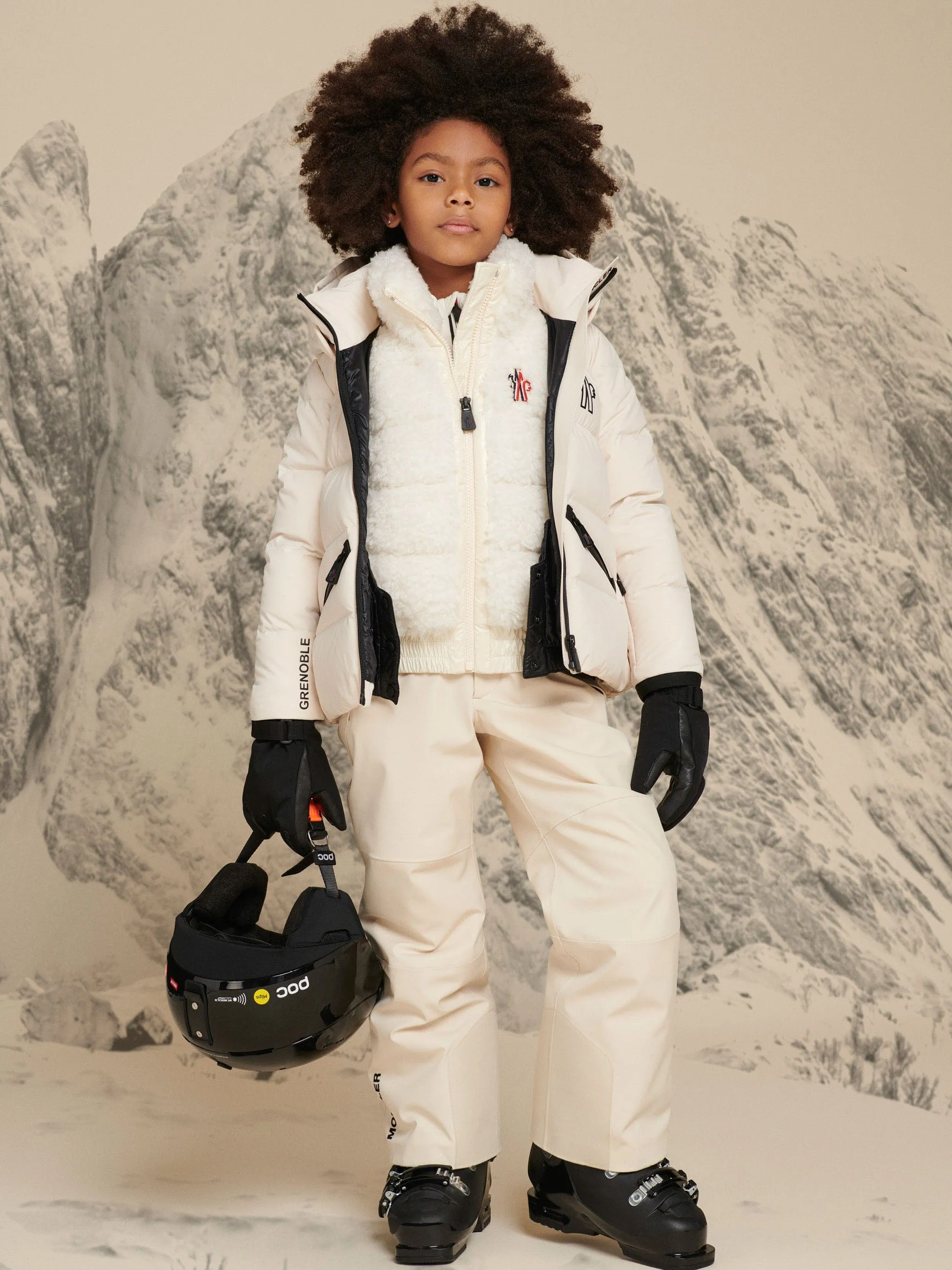 Moncler Enfant Mädchen Grenoble Daunengefüttertes Gilet in Elfenbein