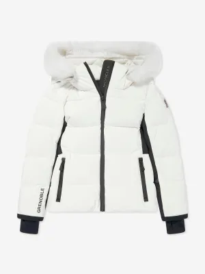 Moncler Enfant Mädchen Grenoble Daunengefütterte Neue Guyane Jacke in Weiß