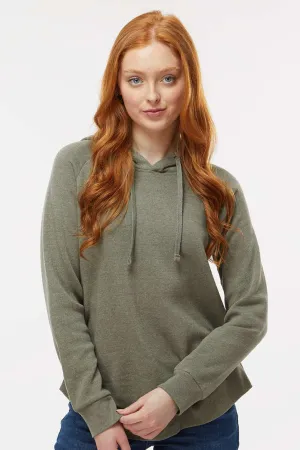 MV Sport Damen Jordan Angel Fleece Kapuzenpullover Hoodie - Staubiges Olivgrün