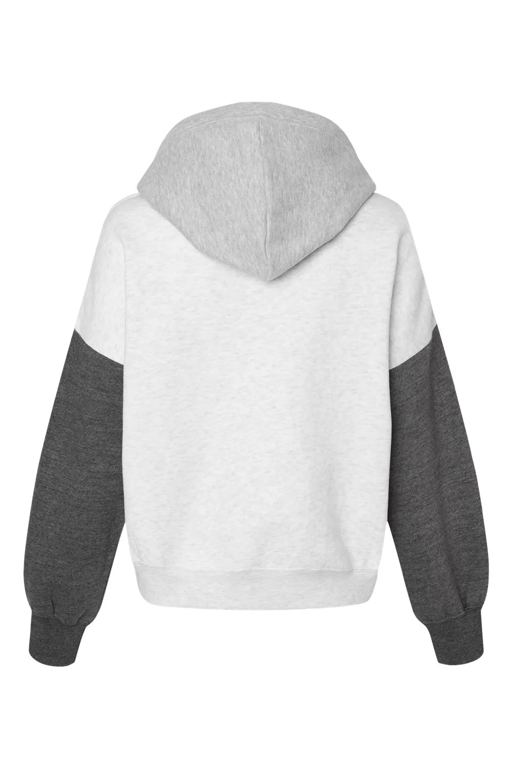 MV Sport Damen Sweatshirt mit Kapuze aus Wildleder-Fleece und Colorblock-Detail - Anthrazitgrau