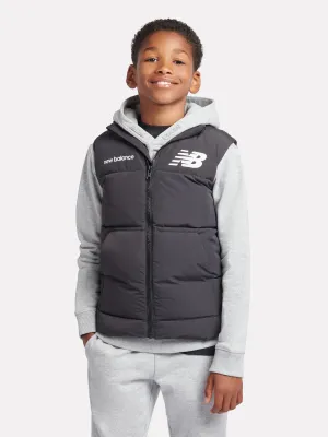 New Balance Jungen Logo Steppweste in Schwarz
