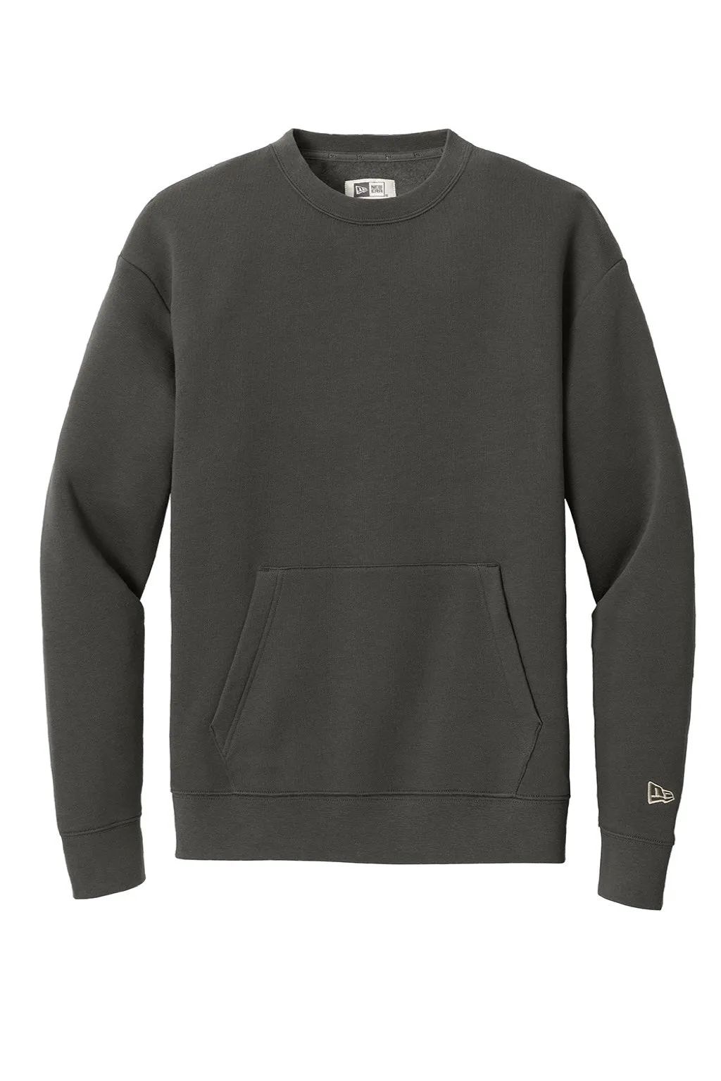New Era Herren Heritage Fleece Crewneck Sweatshirt mit Tasche - Graugrau