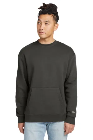 New Era Herren Heritage Fleece Crewneck Sweatshirt mit Tasche - Graugrau