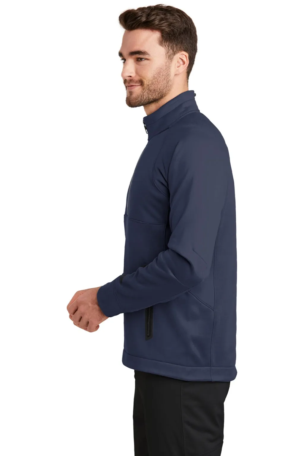 New Era Herren Venue Feuchtigkeitstransport-Fleece 1/4-Zip Pullover mit Taschen - Marineblau