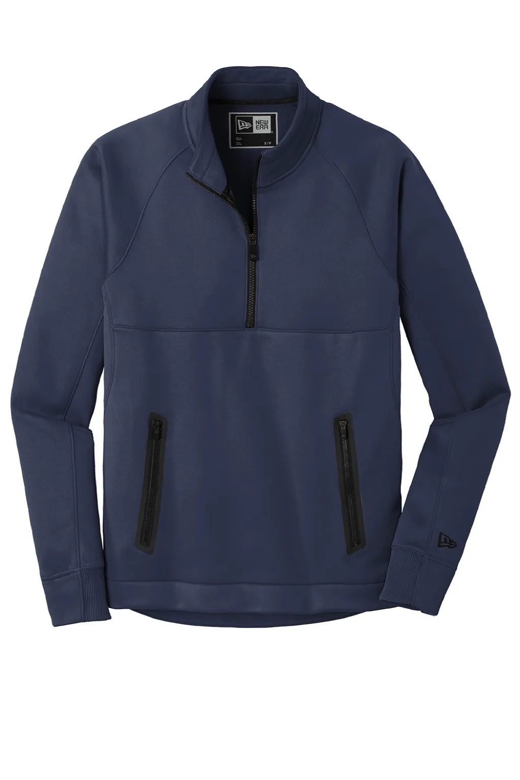 New Era Herren Venue Feuchtigkeitstransport-Fleece 1/4-Zip Pullover mit Taschen - Marineblau