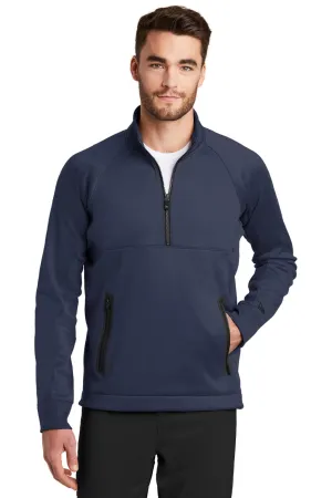 New Era Herren Venue Feuchtigkeitstransport-Fleece 1/4-Zip Pullover mit Taschen - Marineblau