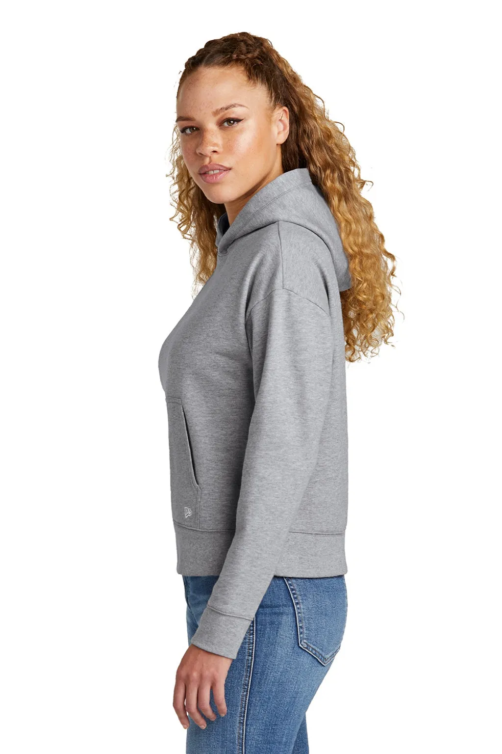New Era Damen Comeback Fleece Kapuzenpullover mit Kangaroo-Tasche - Heather Grey