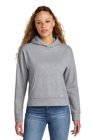 New Era Damen Comeback Fleece Kapuzenpullover mit Kangaroo-Tasche - Heather Grey