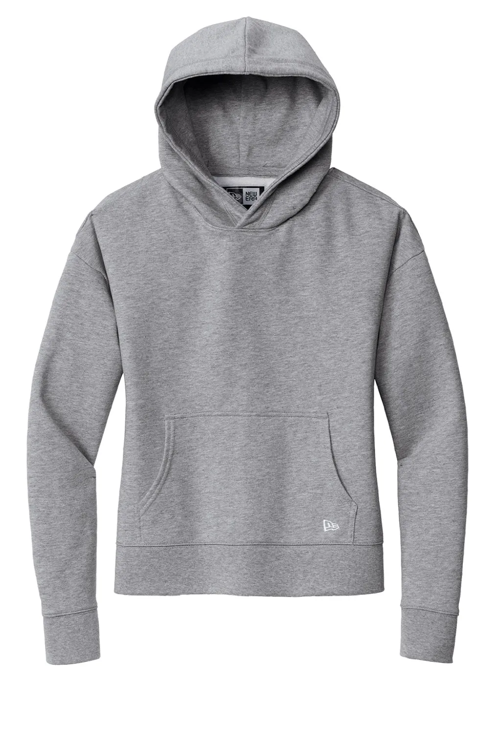 New Era Damen Comeback Fleece Kapuzenpullover mit Kangaroo-Tasche - Heather Grey