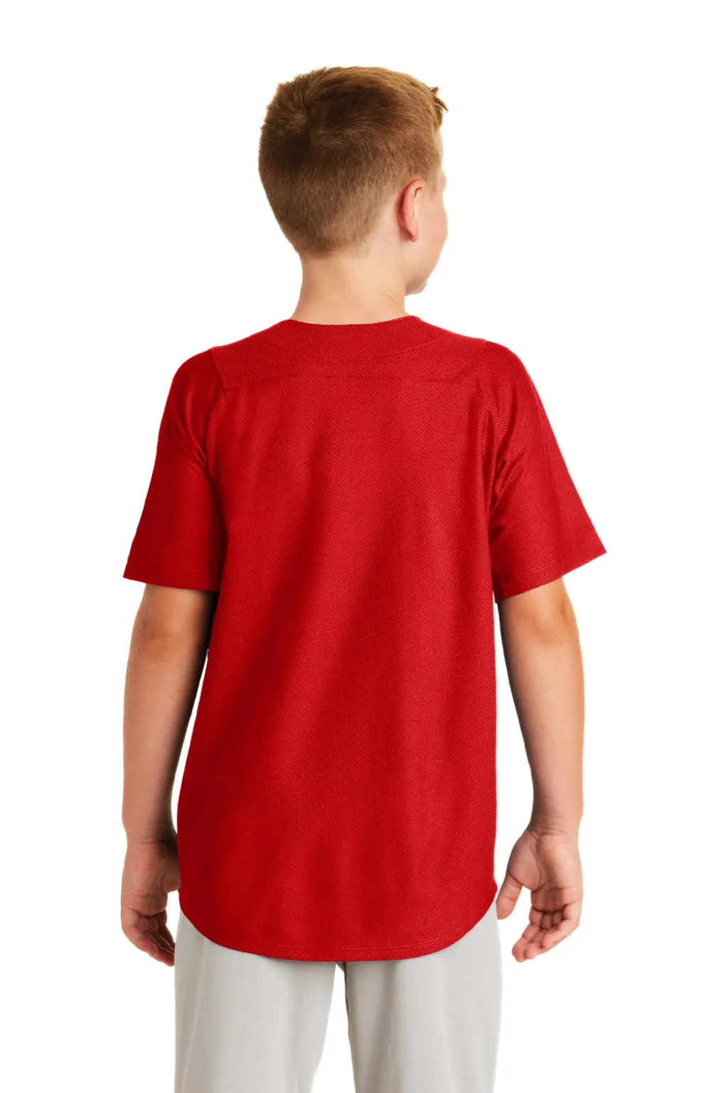 New Era Jugend Diamond Era Feuchtigkeitstransportierendes Kurzarmtrikot - Scharlachrot