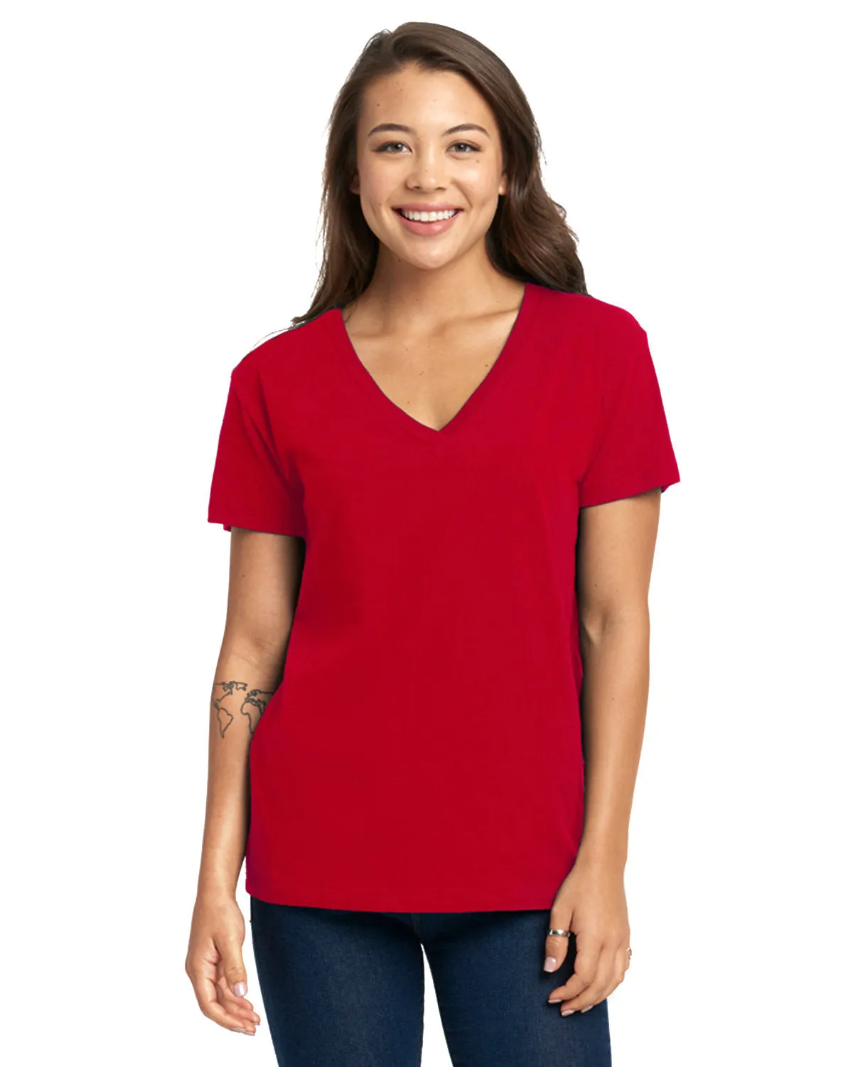 Next Level 3940 Damen V-Neck T-Shirt mit lockerer Passform