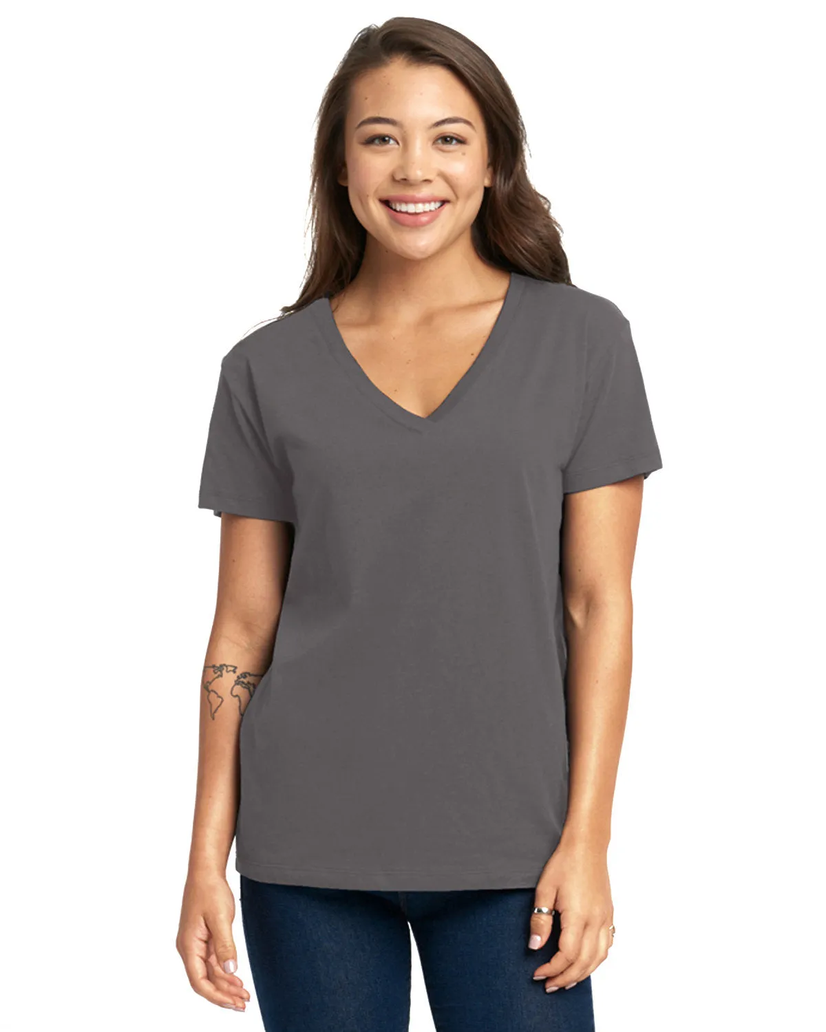 Next Level 3940 Damen V-Neck T-Shirt mit lockerer Passform