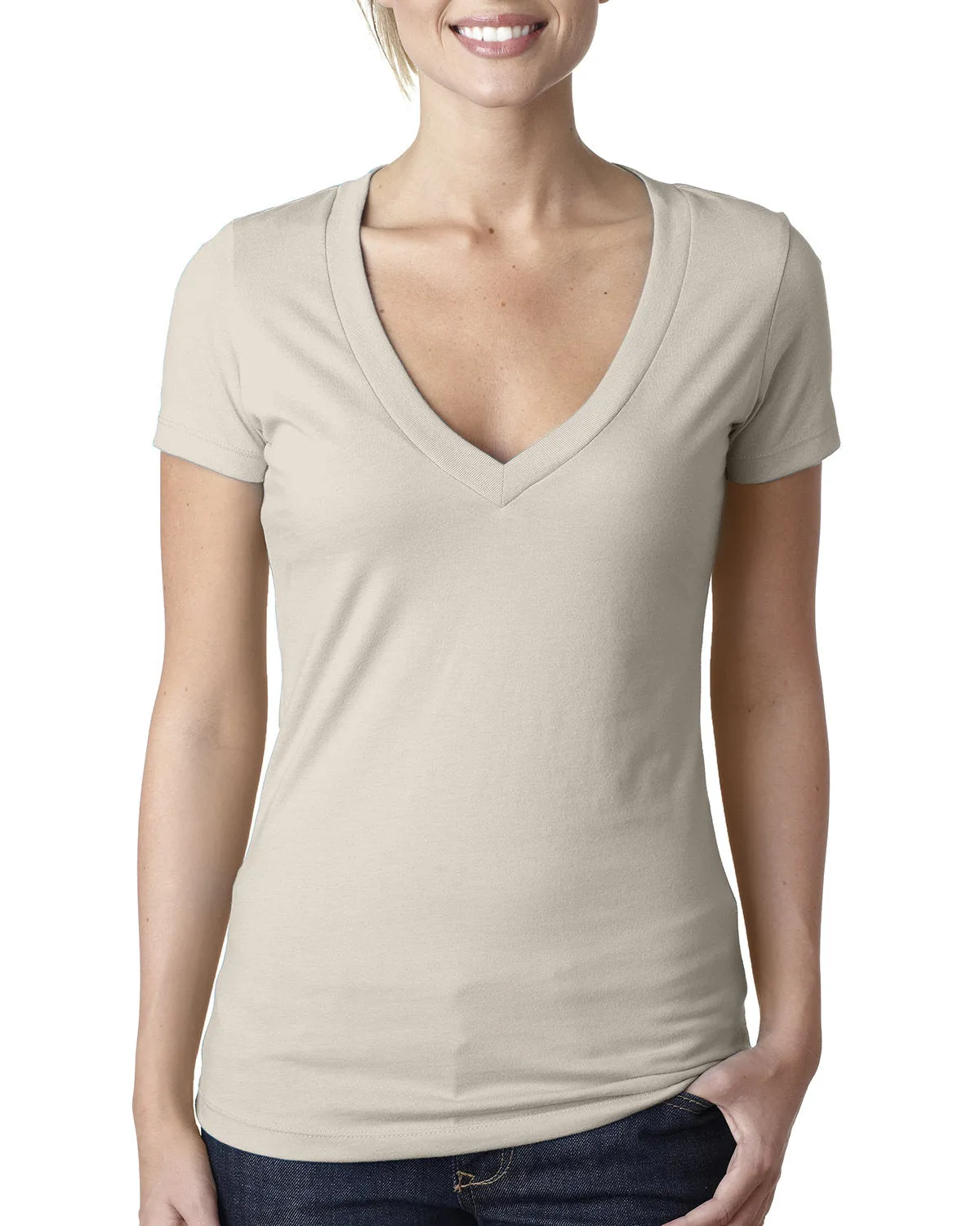 Next Level 6640 Damen CVC T-Shirt mit tiefem V-Ausschnitt