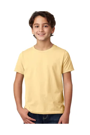 Next Level Youth CVC Jersey T-Shirt mit Rundhalsausschnitt und kurzen Ärmeln - Bananencreme Gelb