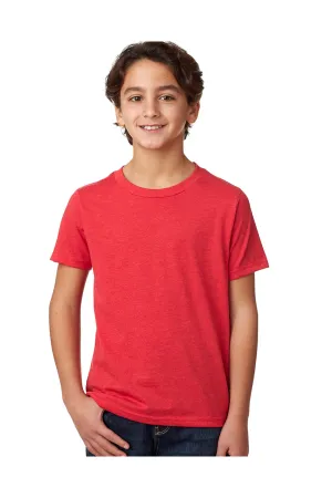 Next Level Youth CVC Jersey T-Shirt mit Rundhalsausschnitt und kurzen Ärmeln - Rot