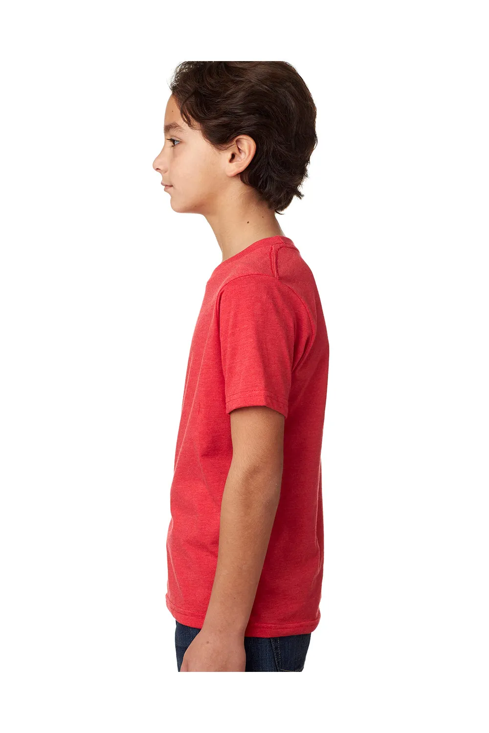 Next Level Youth CVC Jersey T-Shirt mit Rundhalsausschnitt und kurzen Ärmeln - Rot