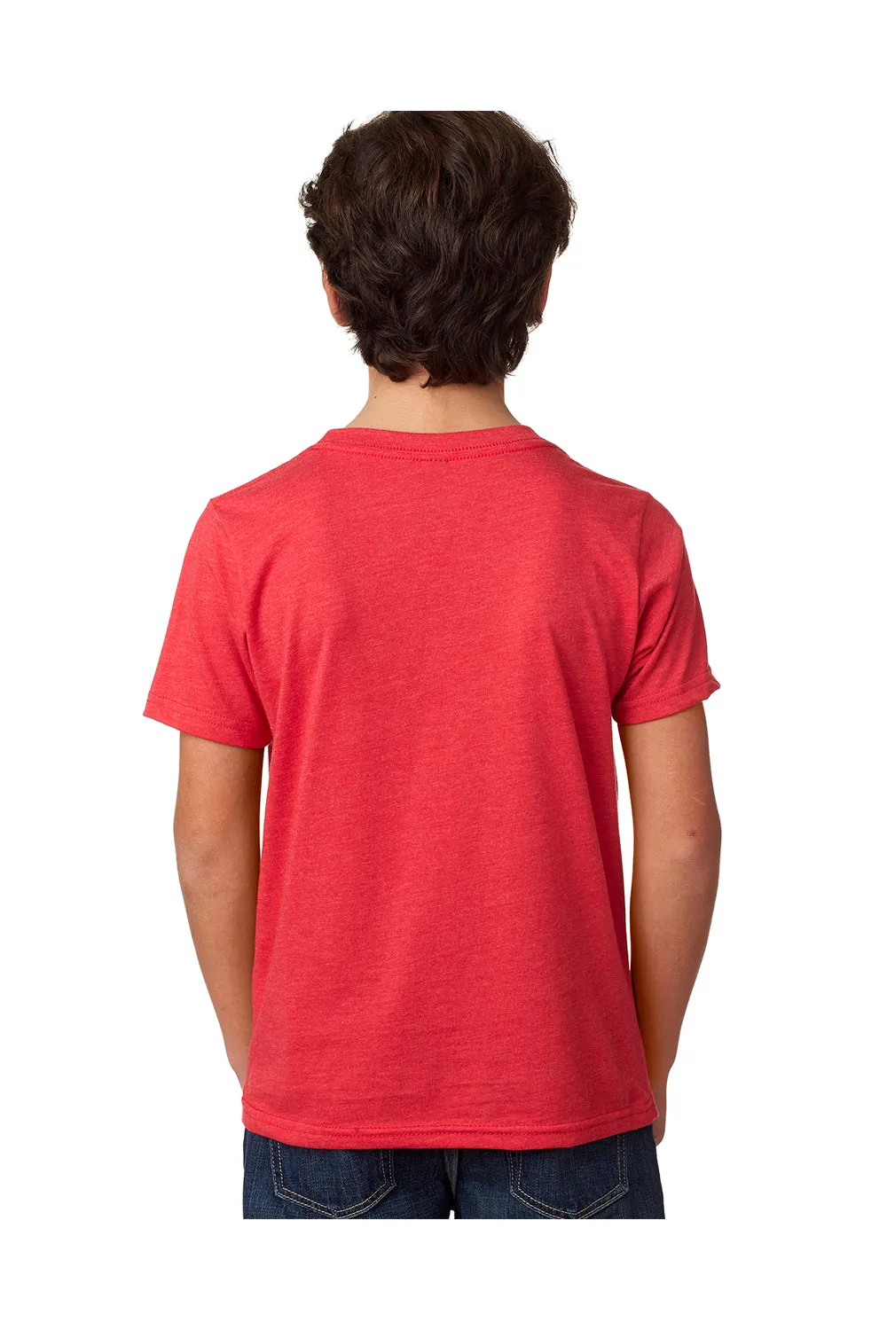 Next Level Youth CVC Jersey T-Shirt mit Rundhalsausschnitt und kurzen Ärmeln - Rot