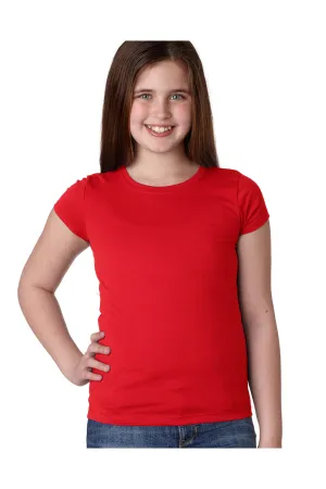 Next Level Youth Princess Fein-Jersey Kurzarm Rundhals T-Shirt - Rot