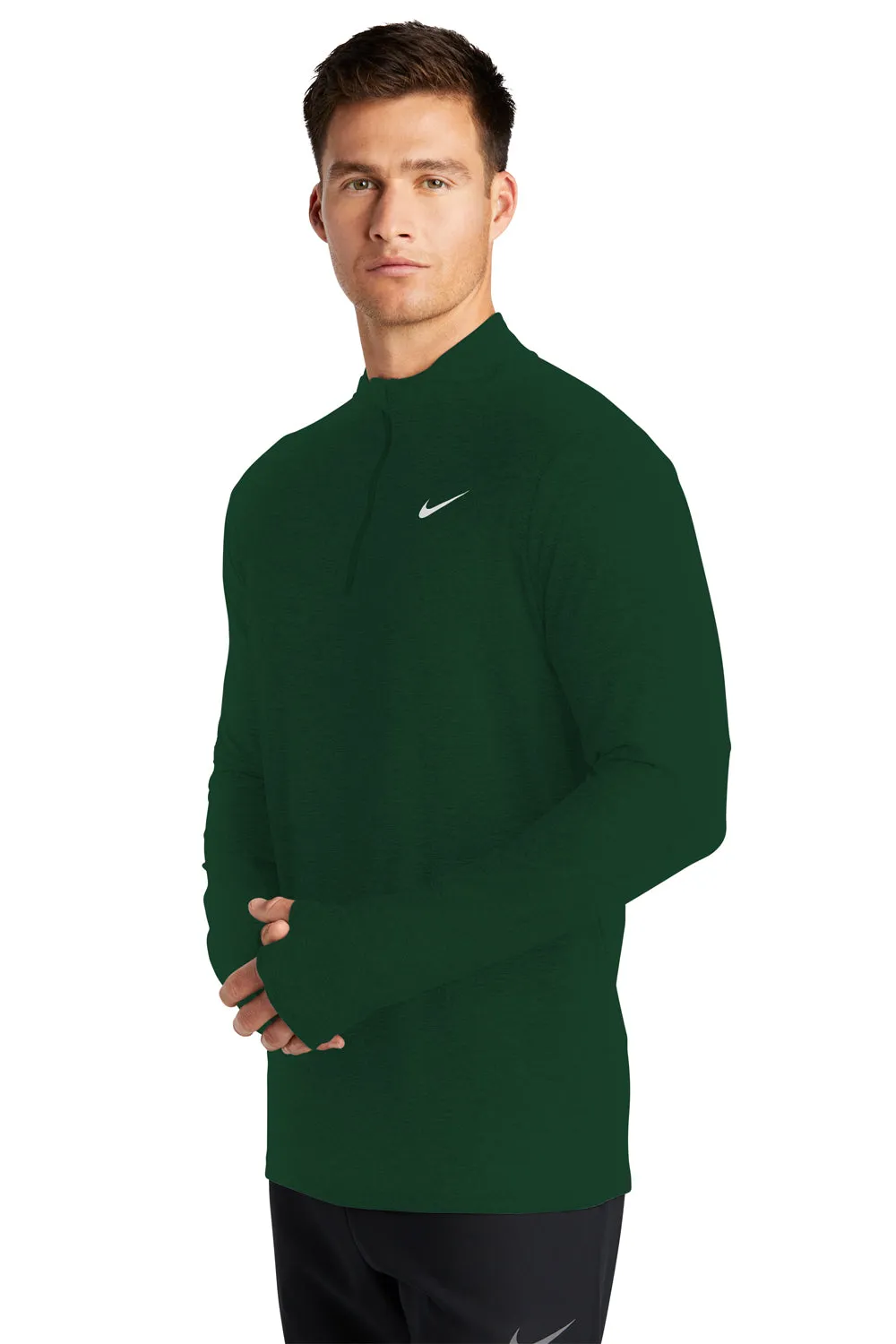 Nike Herren Element Dri-Fit Feuchtigkeitstransportierendes 1/4-Zip Sweatshirt - Dunkelgrün