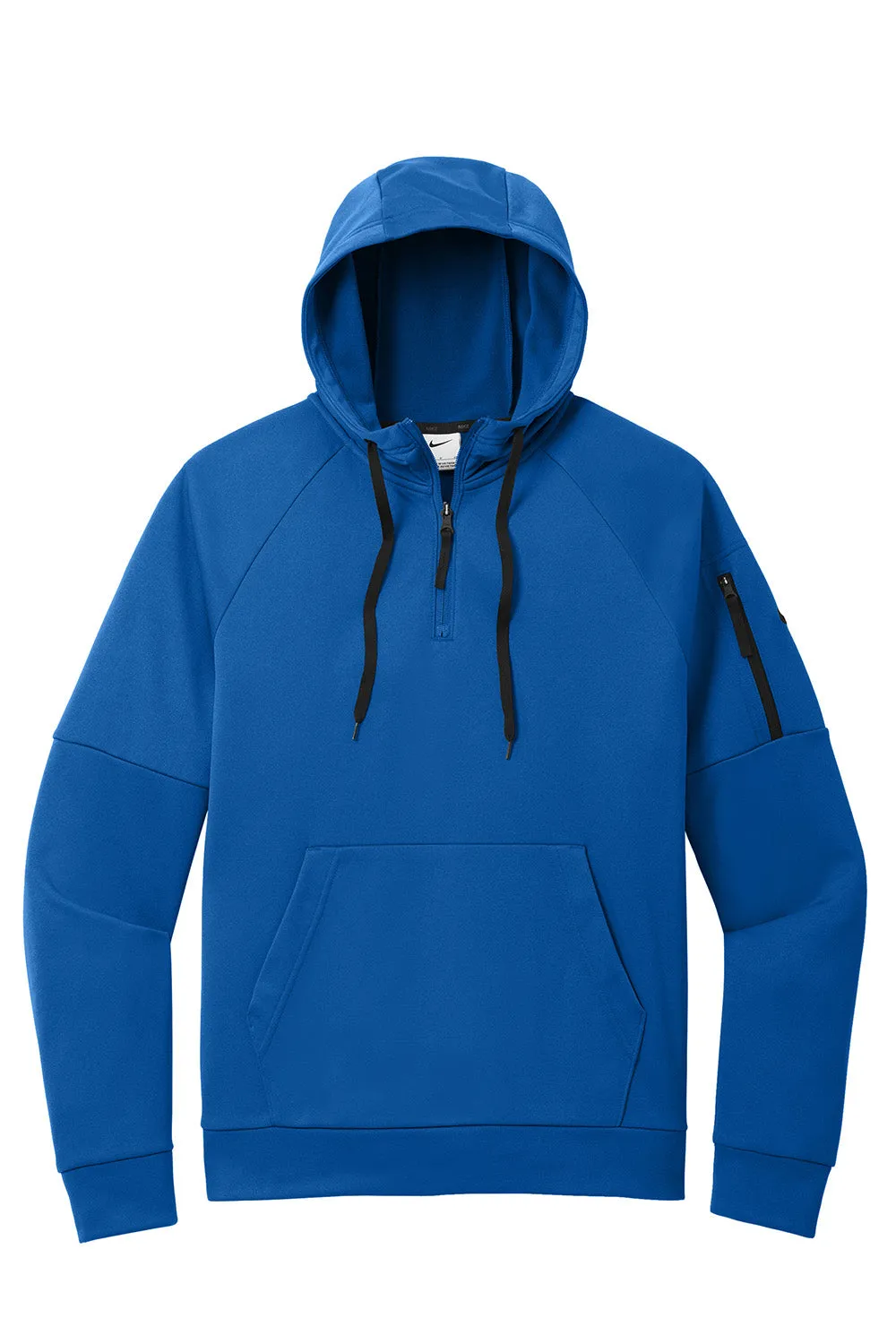 Nike Herren Therma-Fit Fleece 1/4-Zip Kapuzenpullover mit Beuteltasche - Game Royal Blau