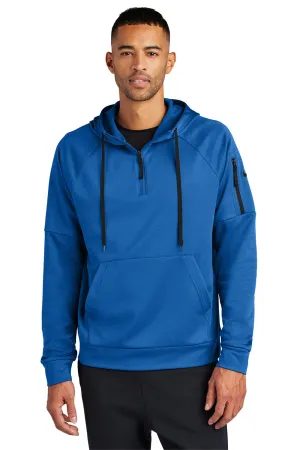 Nike Herren Therma-Fit Fleece 1/4-Zip Kapuzenpullover mit Beuteltasche - Game Royal Blau