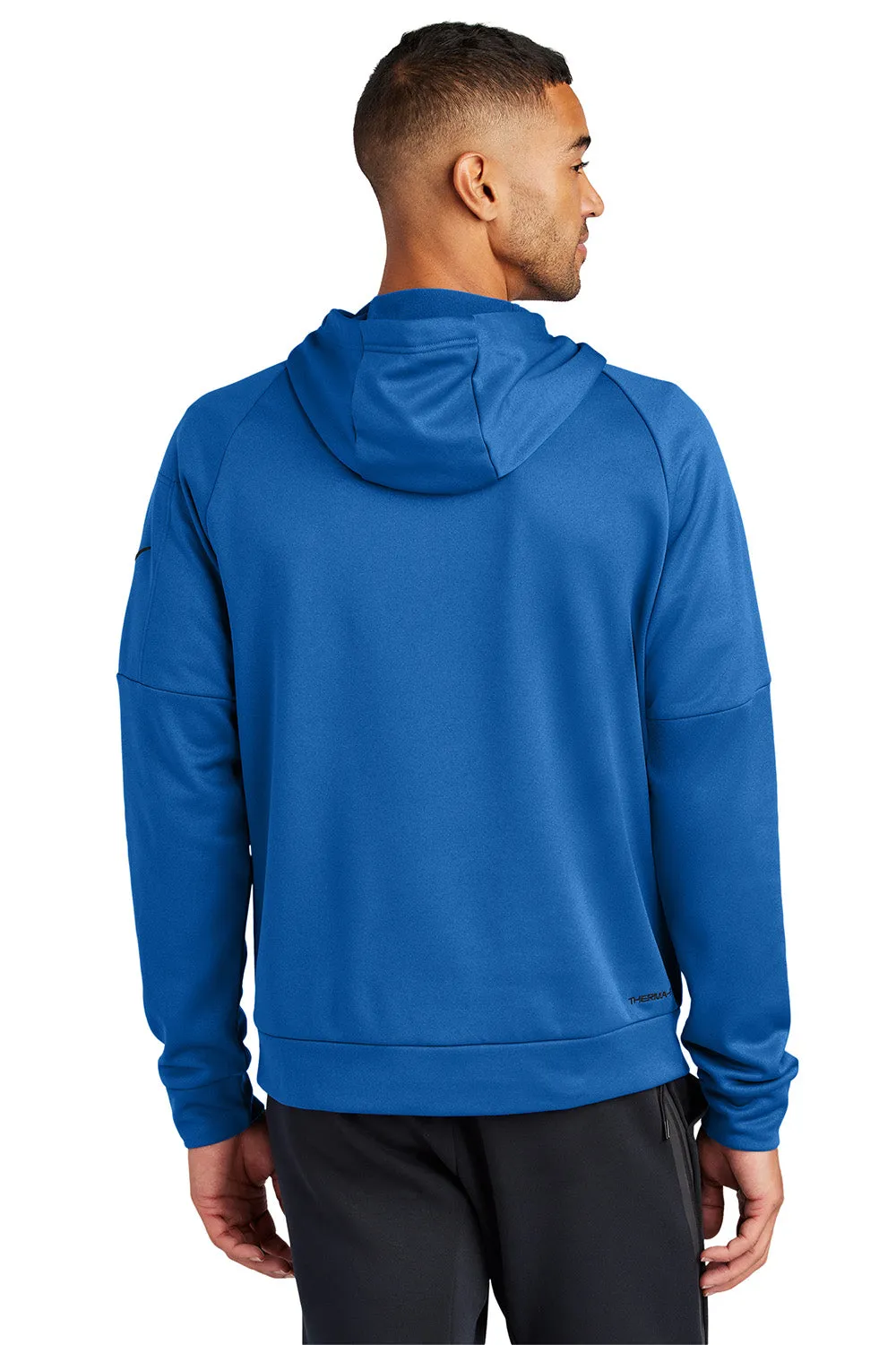 Nike Herren Therma-Fit Fleece 1/4-Zip Kapuzenpullover mit Beuteltasche - Game Royal Blau